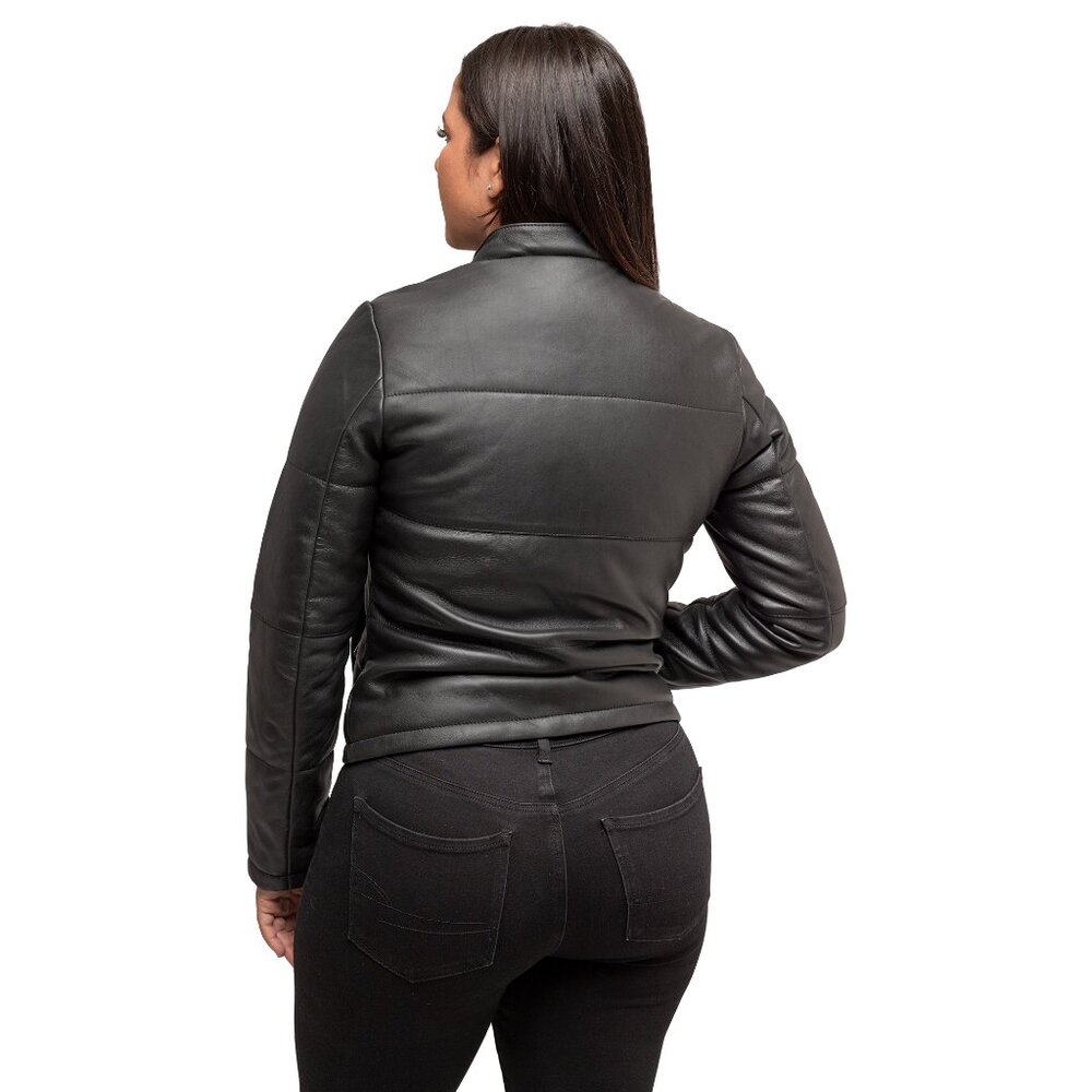 Women Leather Black Jacket Leather Brown Jacket Leather Jacket Melysa - Picture 7 of 9